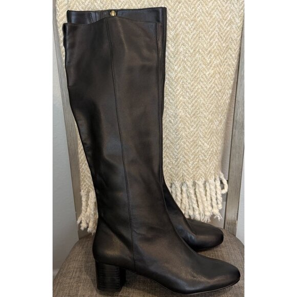 Kurt Geiger Size 9.5 heel boot women's black leather Elmer knee High eagle 40.5 - Picture 4 of 16